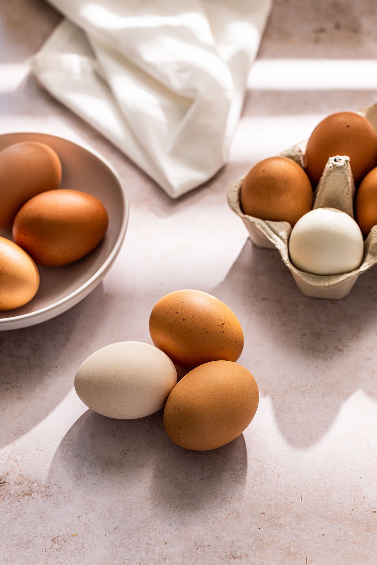 huevos con iluminacion desde atras